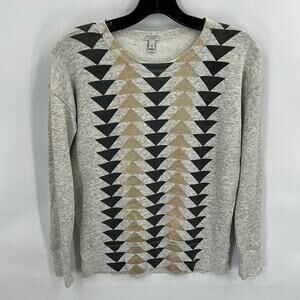J Crew Women's Gray & Gold Lightweight Sweatshirt Size XS